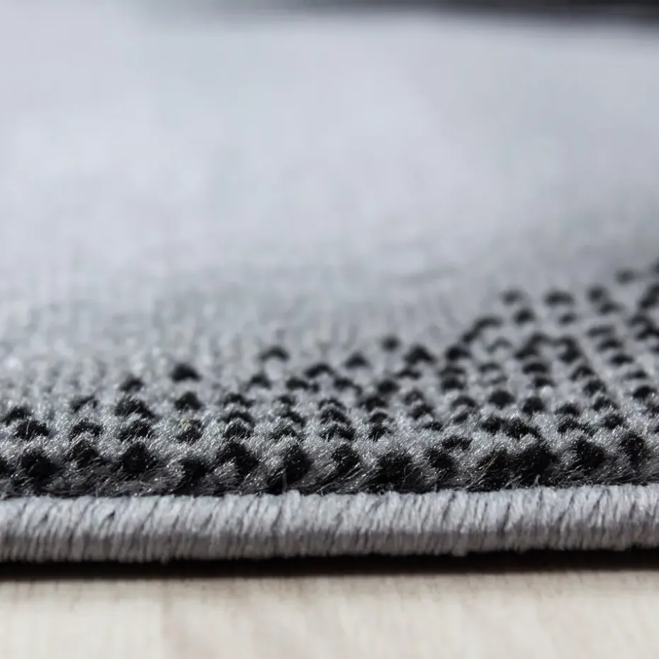 Laagpolig Vloerkleed Plus - Grijs Zwart - 160x230 cm - Tapijt Woonkamer
