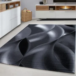 Laagpolig Vloerkleed Plus - Grijs Zwart - 160x230 cm - Tapijt Woonkamer