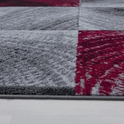 Laagpolig Vloerkleed Plus - Grijs Rood - 160x230 cm - Tapijt Woonkamer