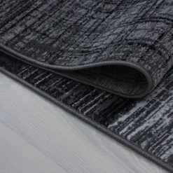 Laagpolig Vloerkleed Plus - Grijs Zwart - 240x340 cm - Tapijt Woonkamer