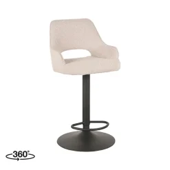 LABEL51 Barkruk Fer - Naturel - Boucle - 47 x 45cm - set van 2