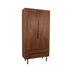 LABEL51 Bergkast Rio - Espresso - Mangohout - 2-Deurs - 200 cm