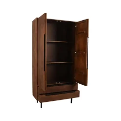 LABEL51 Bergkast Rio - Espresso - Mangohout - 2-Deurs - 200 cm