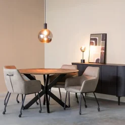 LABEL51 Eettafel Otis Espresso Mangohout Ø140cm