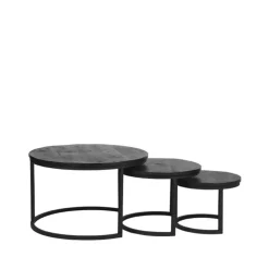 LABEL51 Salontafel Triplet - Zwart - Mangohout