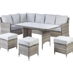 LACONA - Loungeset 9-zits - Grijs - Kunstrotan