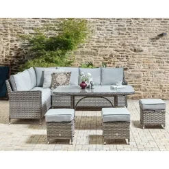 LACONA - Loungeset 9-zits - Grijs - Kunstrotan