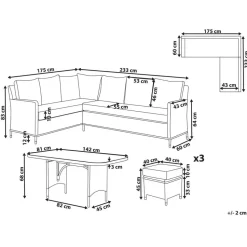 LACONA - Loungeset 9-zits - Grijs - Kunstrotan