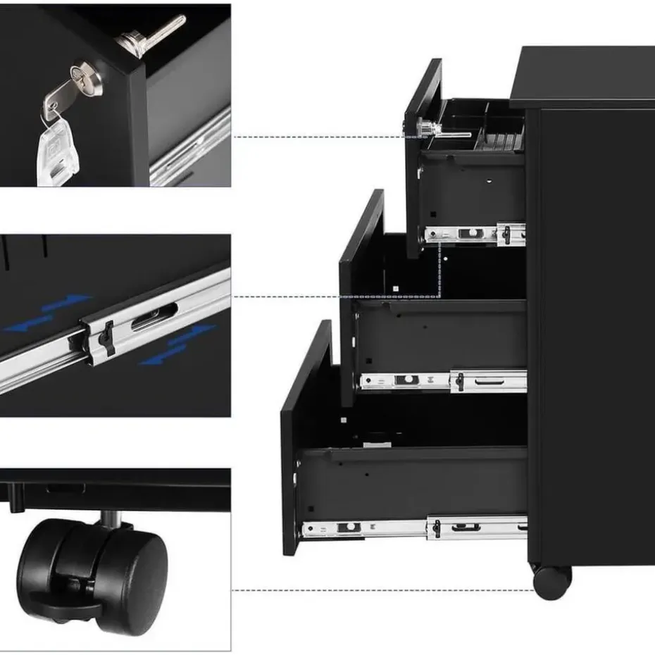 Ladeblok Incl. Slot - 55x45x39cm - Zwart