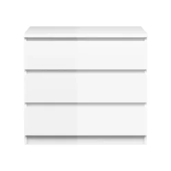 Ladekast Naia 3 lades - hoogglans wit - 70,1x76,8x50 cm
