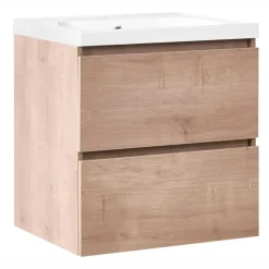 LAGOA - Wandgemonteerd meubel met wasbak - Lichtbruin - 60 cm - MDF