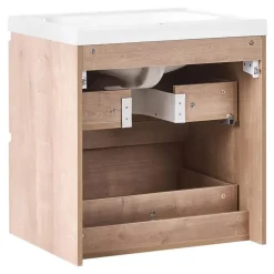 LAGOA - Wandgemonteerd meubel met wasbak - Lichtbruin - 60 cm - MDF