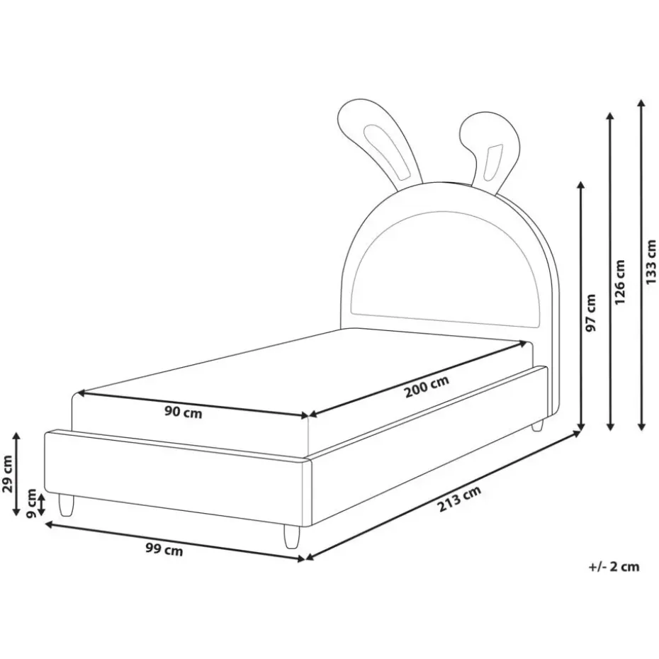 LALLIAS - Eenpersoonsbed - Roze - 90 x 200 cm - Fluweel