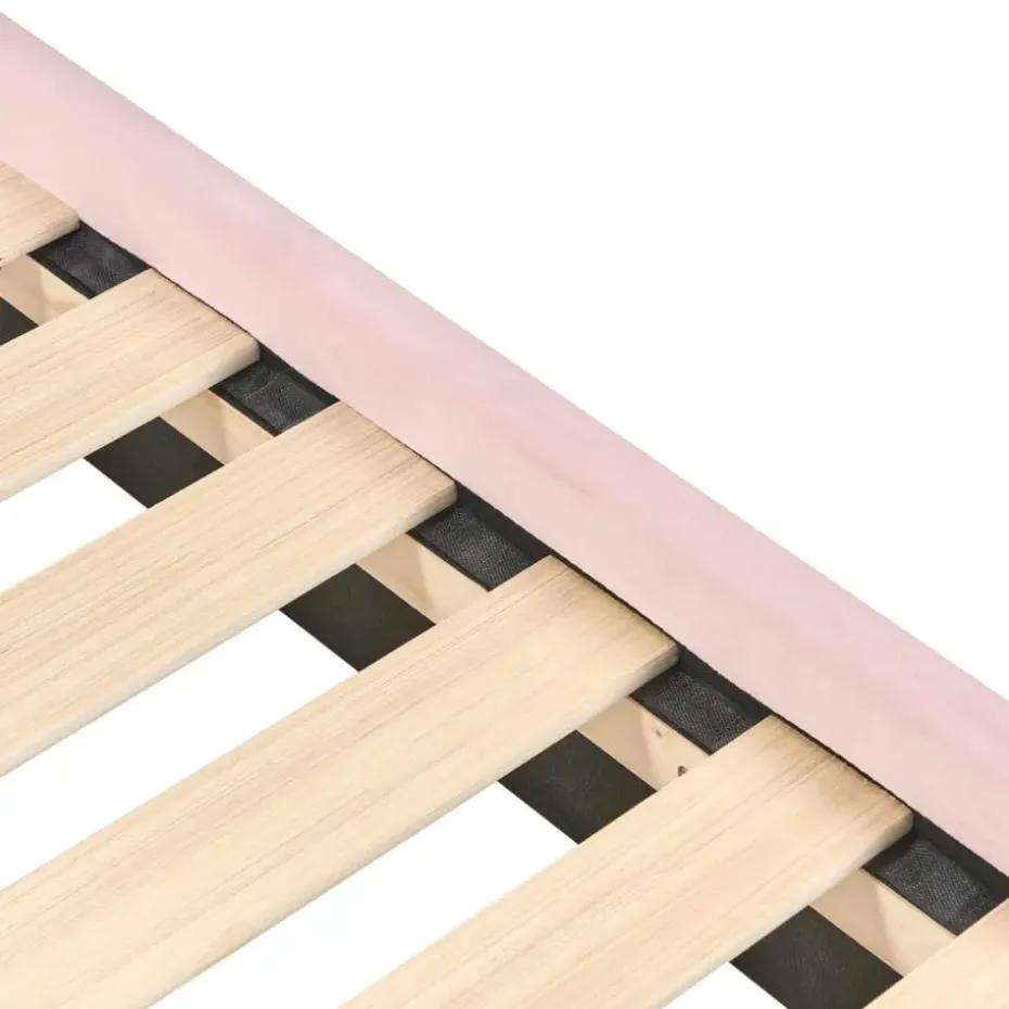 LALLIAS - Eenpersoonsbed - Roze - 90 x 200 cm - Fluweel