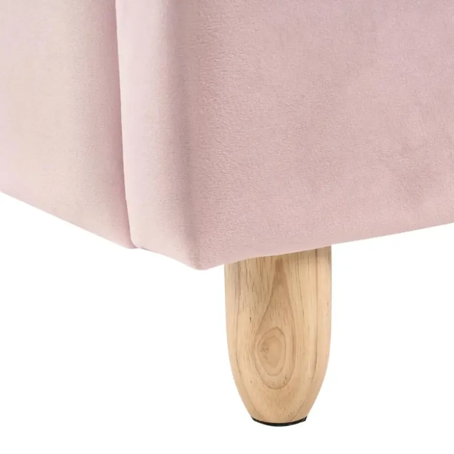 LALLIAS - Eenpersoonsbed - Roze - 90 x 200 cm - Fluweel