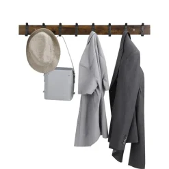 Lange Muur Kapstok - Retro School Kapstok - Bruin - 88 cm Lang