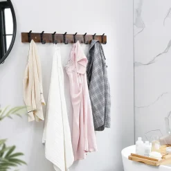 Lange Muur Kapstok - Retro School Kapstok - Bruin - 88 cm Lang