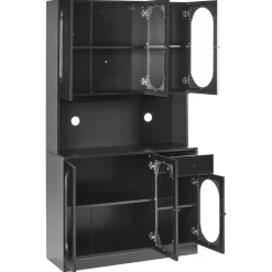 LANGFORD - Buffetkast - Zwart - Vezelplaat