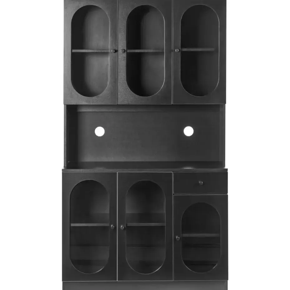 LANGFORD - Buffetkast - Zwart - Vezelplaat