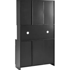 LANGFORD - Buffetkast - Zwart - Vezelplaat