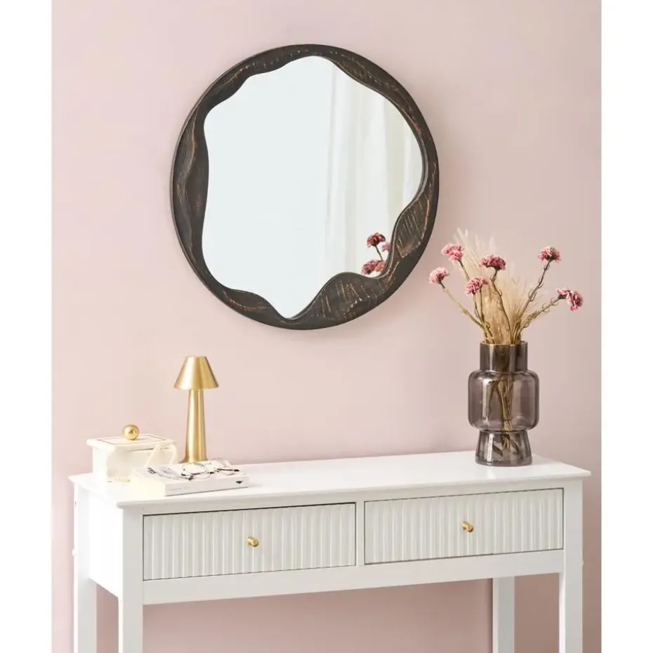 LANGON - Wandspiegel - Donkerbruin - Grenenhout