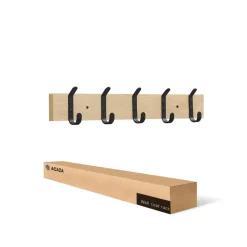 Langwerpige Kapstok met 10 Dubbele Haken, lichte Eik Kleur