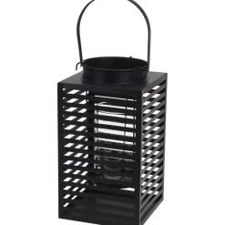 Lantaarn - metaal - zwart - windlicht - 12 x 24 cm