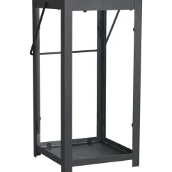 Lantaarn Lasio zwart metaal - 31x15,5x16,5 cm