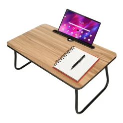 Laptoptafel met poten - hout/metaal - 53 x 30 x 22 cm