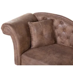 LATTES - Chaise longue - Bruin - Linkerzijde - Kunstsuède