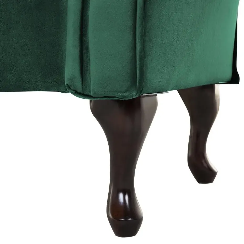 LATTES - Chaise longue - Groen - Linkerzijde - Fluweel