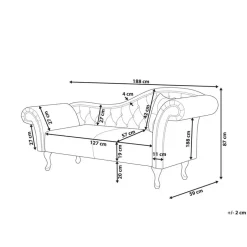 LATTES - Chaise longue - Roze - Rechterzijde - Fluweel
