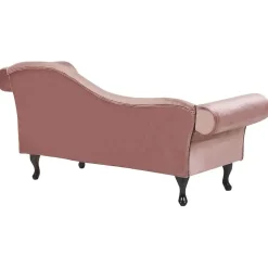 LATTES - Chaise longue - Roze - Rechterzijde - Fluweel