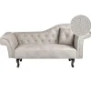 LATTES II - Chaise longue - Taupe - Rechterzijde - Fluweel