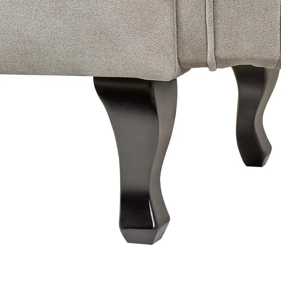 LATTES II - Chaise longue - Taupe - Rechterzijde - Fluweel