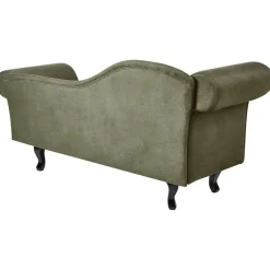 LATTES II - Chaise longue - Olijfgroen - Linkerzijde - Fluweel