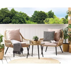 LAURETO - Bistroset voor 2 - Natuurlijk - PE rotan