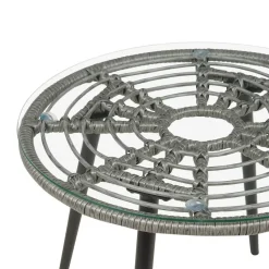 LAURETO - Bistroset voor 2 - Grijs - PE rotan