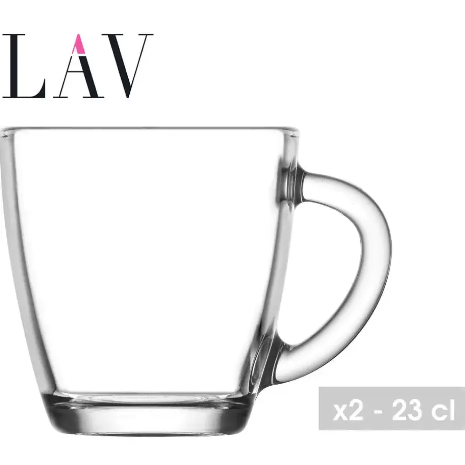 LAV Koffie/thee glazen - 2x stuks - glas - 230 ml