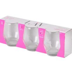 LAV Waterglazen Ella - transparant glas - 3x stuks - 370 ml