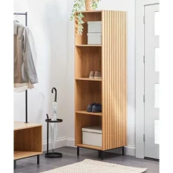 LEANDRO - Opbergkast 4 planken - Lichtbruin - MDF