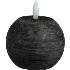 LED kaars Bal - zwart - Ø8 cm