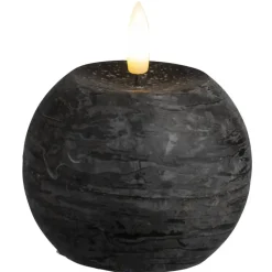 LED kaars Bal - zwart - Ø8 cm