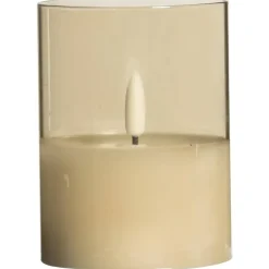 Led kaars in glas - goudkleurig - 10xØ7,5 cm