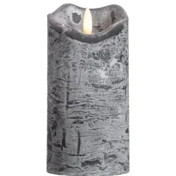 LED Kaars Rustiek - donkergrijs - 15xØ7,6 cm