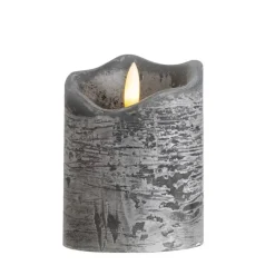 LED Kaars Rustiek - donkergrijs - 10xØ7,6 cm