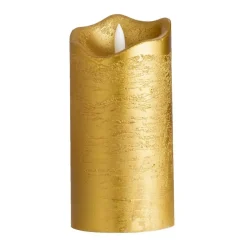 LED Kaars Rustiek - goud - 15xØ7,6 cm