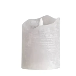 LED Kaars Rustiek - lichtgrijs - 10xØ7,6 cm