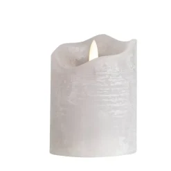 LED Kaars Rustiek - lichtgrijs - 10xØ7,6 cm