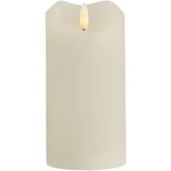 LED kaars rustiek - off-white - 15xØ7,6 cm